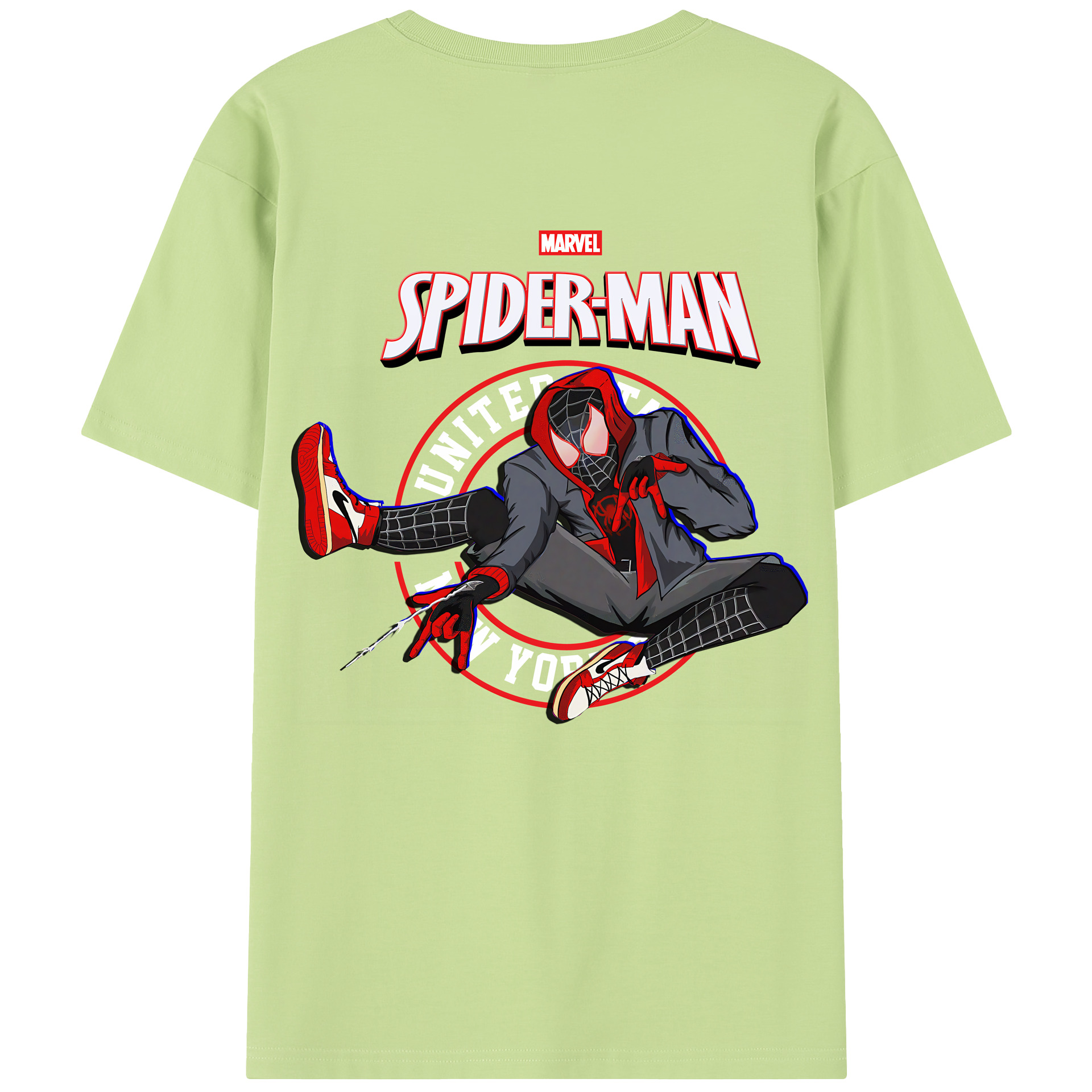（画像用） Spider Man スパイダーマン 綿100％半袖Tシャツ（背面プリント）